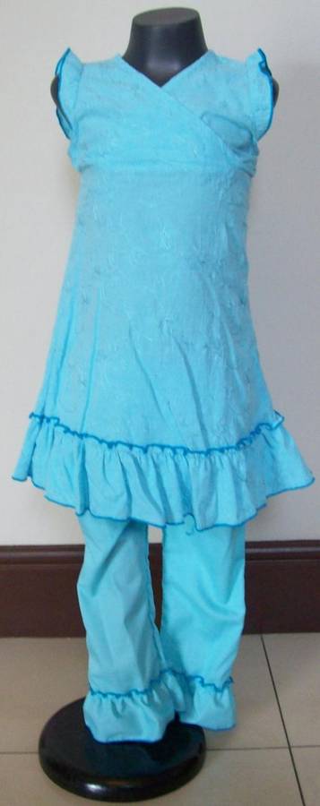Girls Turq 2pc Suit