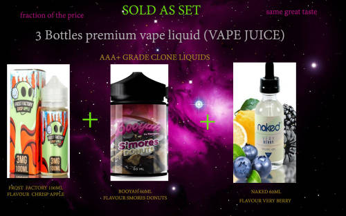 3 Bottles premium vape liquid (VAPE JUICE)E-Liquid E-cigarette E-Liquid E-cigarette e juice vape jui