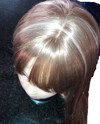 *spec*Wig with Bangs Colour 27/613 18inch Straight Adjustable Wig straps Same day Dispatch