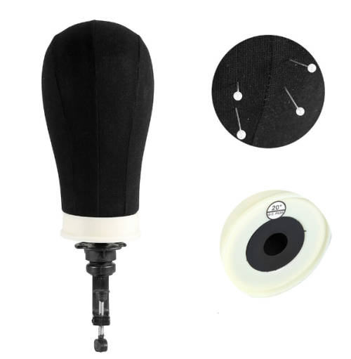 Mannequin Block Canvas 23" & Head Clamp holder Training head wig making same day processing local