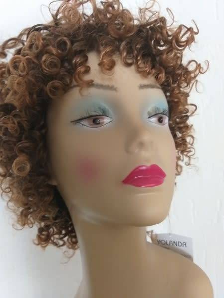 Curly wig two tone capless with adjustable straps same day delivery