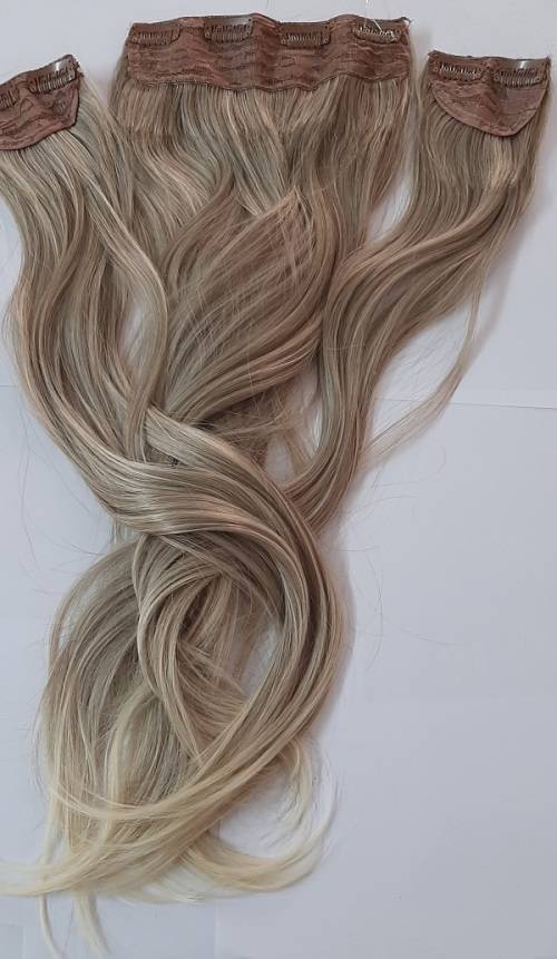 Clip in Hair Extensions Silky 57cm length 3 piece set,Blonde //Same day processing