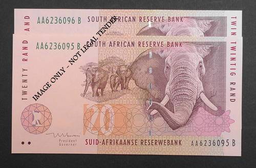 TT MBOWENI First Isuue 2xR20 in sequence Prefix AA UNC