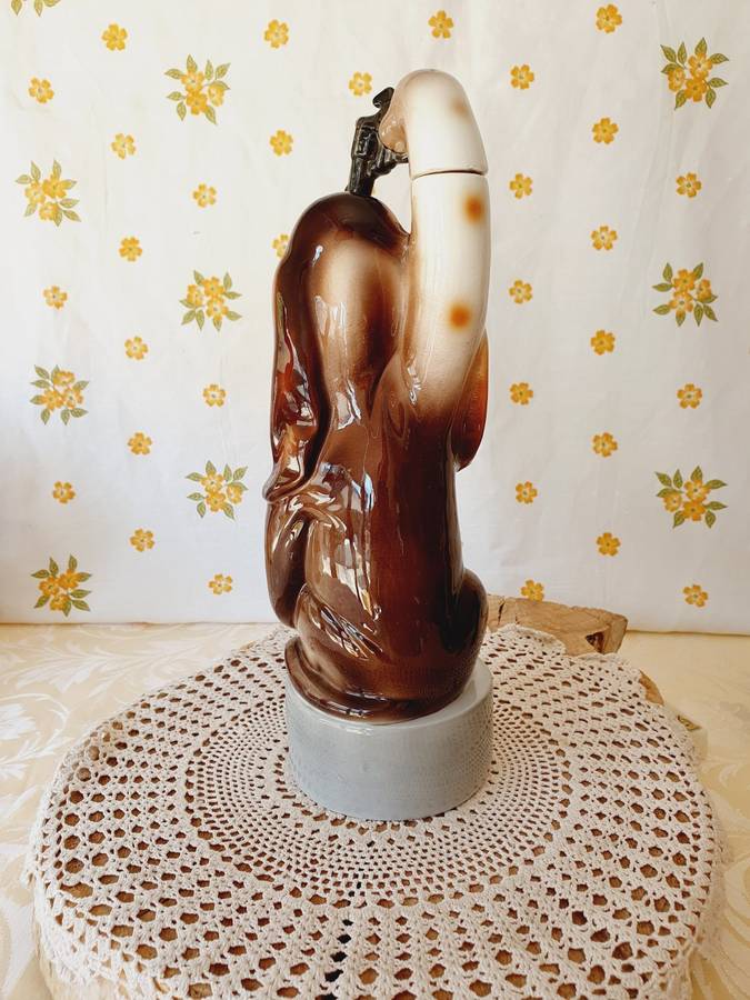 Vintage Large Basset Hound `The Last Shot` Ceramic Music Decanter