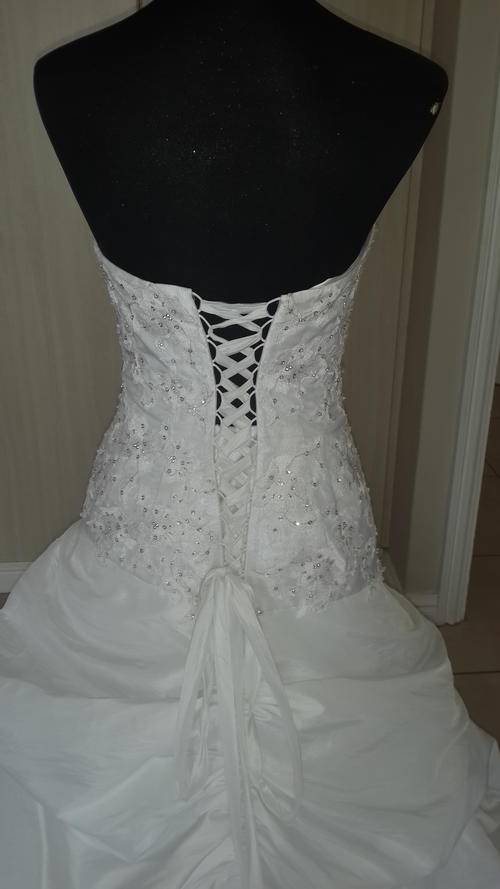 White beaded wedding dress