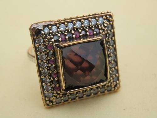 Sterling silver amethyst and ruby ring - thirty (30) days to pay