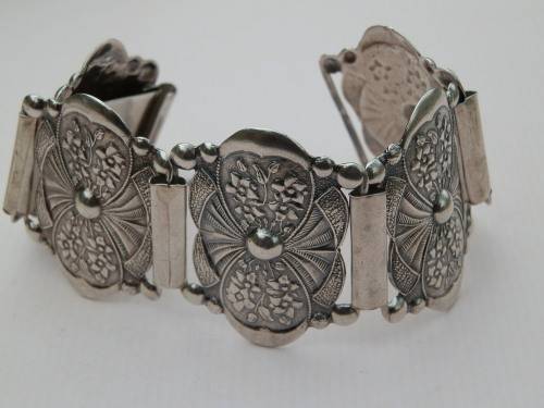 Heavy (50 g) vintage sterling silver bracelet - thirty (30) days to pay