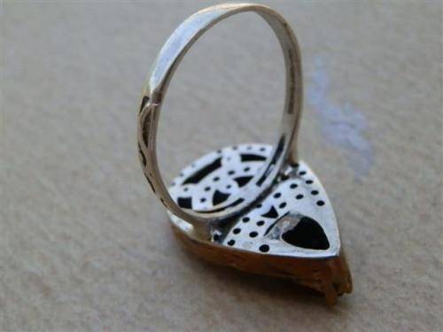 Lovely sterling silver ruby and garnet ring - weight 4.81 g.
