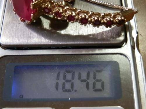 LATE ENTRY!!  Spectacular sterling silver ruby and blue sapphirebracelet - weight 18.46 g.