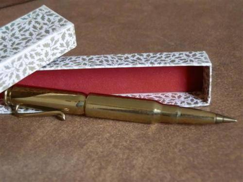 Vintage brass bullet shell pen