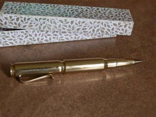 Vintage brass bullet shell pen