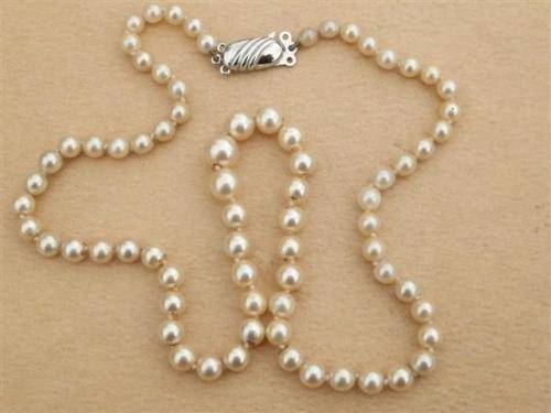 Fabulous real sea pearl necklace with a sterling silver clasp