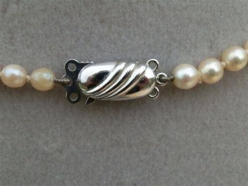 Fabulous real sea pearl necklace with a sterling silver clasp
