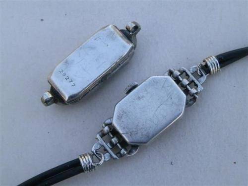 Amazing antique sterling silver Tosca lady's watch & watch case with stones - weight 24.8 g