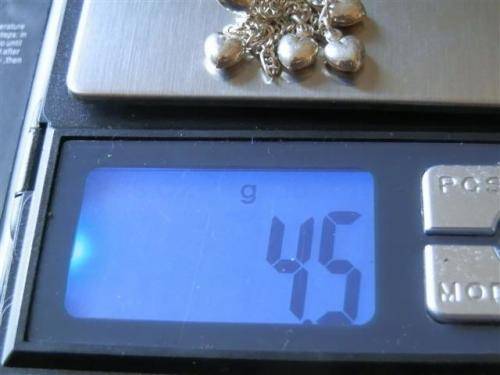 Marvelous solid sterling silver hearts bracelet - weight 4.5 g.