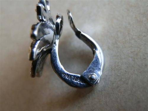 Stunning vintage solid sterling silver clip-on earrings - weight 3.9 g.