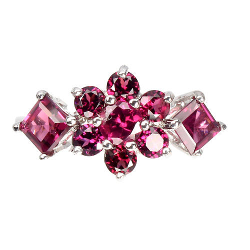 Superb Natural Garnet Ring, 14 ct White Gold over Solid Sterling Silver