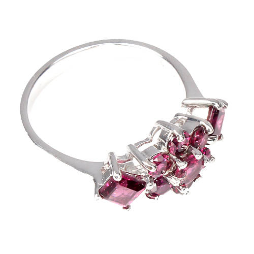 Superb Natural Garnet Ring, 14 ct White Gold over Solid Sterling Silver