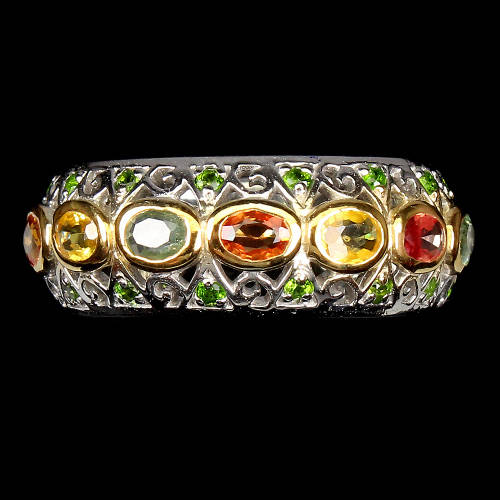 Fascinating Solid Sterling Silver Natural Sapphire Ring