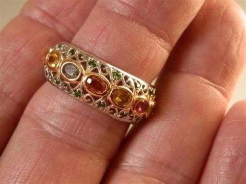 Fascinating Solid Sterling Silver Natural Sapphire Ring