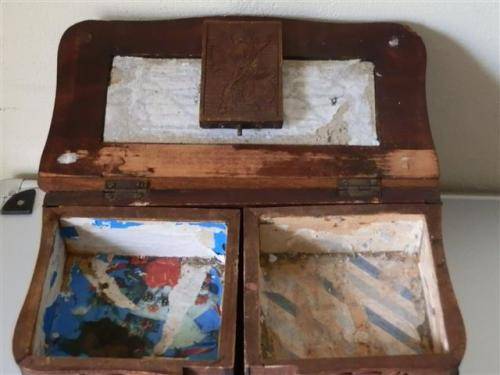 Antique Carved Wooden Jewellery Box
