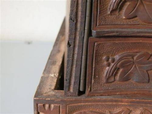 Antique Carved Wooden Jewellery Box