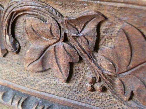 Antique Carved Wooden Jewellery Box