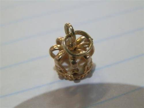 Solid 9 ct Gold Opal & Blue Sapphire Earrings and Crown Charm