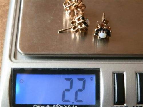 Solid 9 ct Gold Opal & Blue Sapphire Earrings and Crown Charm