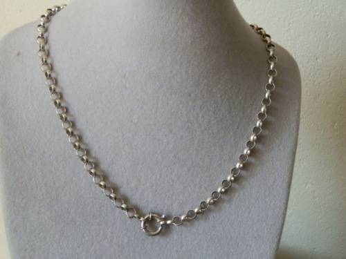 Heavy Sterling Silver Italian Belcher Neck Chain with Signoretti Clasp - weight 27.5 g