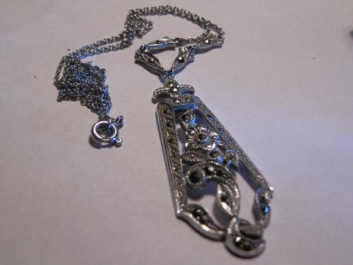 Vintage silver marquzette necklace