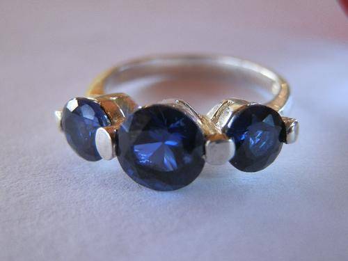 Sterling silver blue sapphire ring - shipping R40 insured