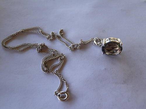 Sterling silver smokey topaz necklace - 2 weeks to pay