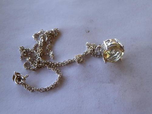 Sterling silver lemon quartz and chain - shipping R40 insured