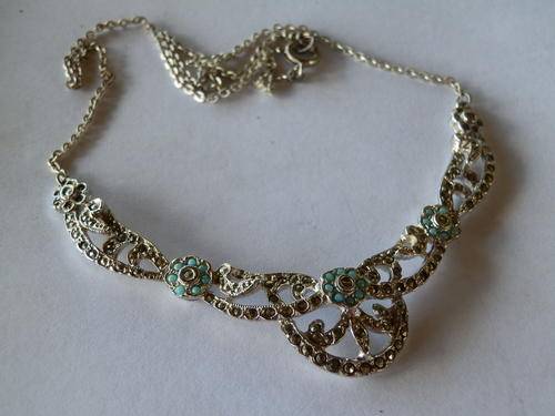 Vintage sterling silver turquoise necklace