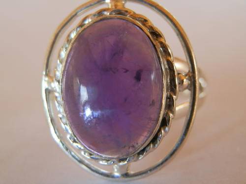 New solid sterling silver natural amethyst ring - two (2) weeks to pay