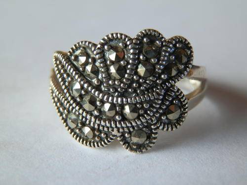 New solid sterling silver marcasite ring - two (2) weeks to pay