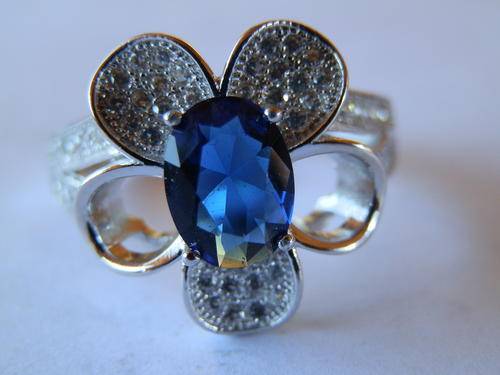 New solid sterling silver blue sapphire quartz and topaz ring - two (2) weeks to pay