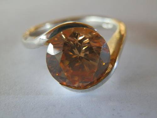 New solid sterling silver - 6.4 gram - citrine ring - thirty (30) days to pay