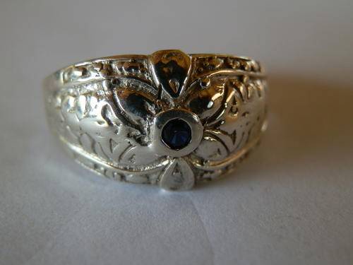 Sterling silver blue sapphire ring - thirty (30) days to pay