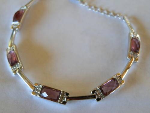 Good weight - 6.8 gram - new sterling silver amethyst bracelet - thirty (30) days to pay