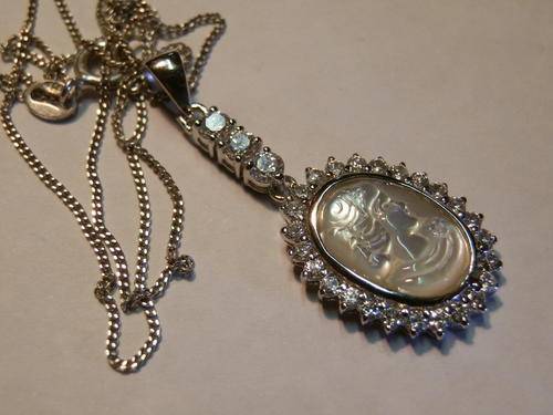 ANNUAL CLEARANCE!! New solid sterling silver cameo and chain