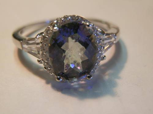 ANNUAL CLEARANCE!!  New solid sterling silver mystic topaz cluster ring