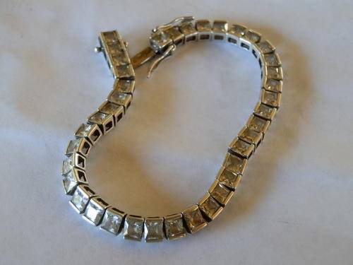 STOCK CLEARANCE!! Heavy - 16.7 gram - sterling silver tennis bracelet - thirty (30) days to pay