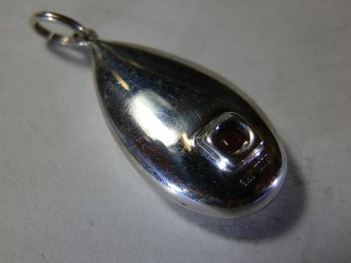 Sterling silver ELLE ruby teardrop pendant - thirty (30) days to pay