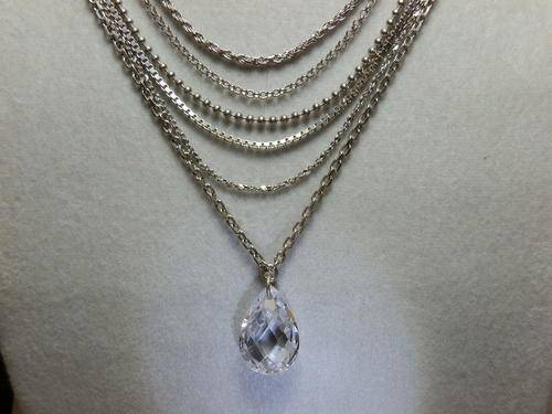 Sterling silver ELLE topaz and ruby necklace - thirty (30) days to pay