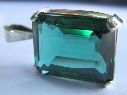 New solid sterling silver green amethyst pendant - thirty (30) days to pay