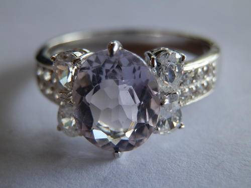 New sterling silver amethyst cluster ring - thirty (30) days to pay