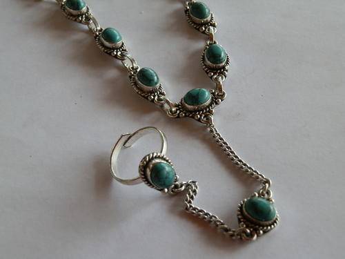 New sterling silver turquoise bracelet-and--ring - thirty (30) days to pay