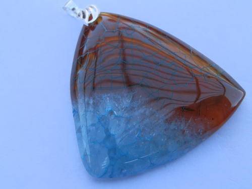 New sterling silver dragon's veins agate pendant - thirty (30) days to pay
